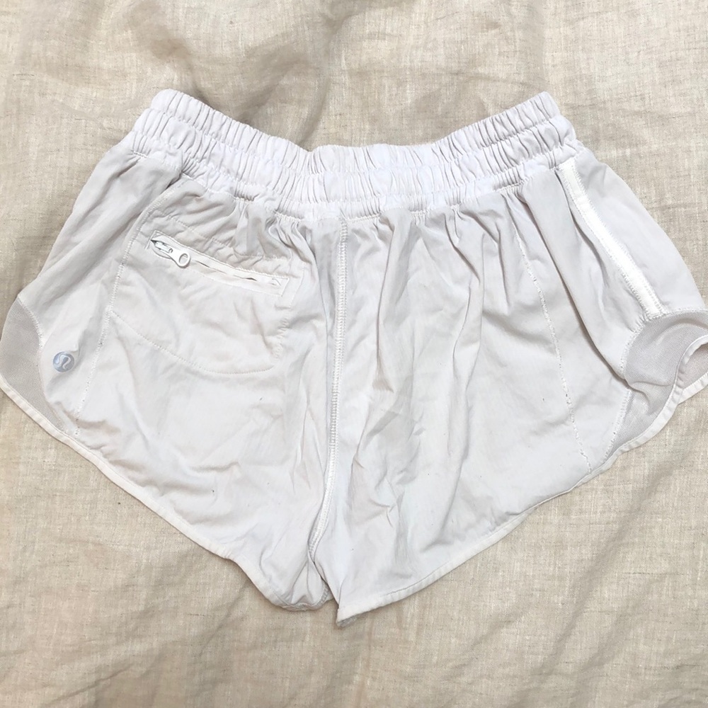Lululemon white running workout shorts